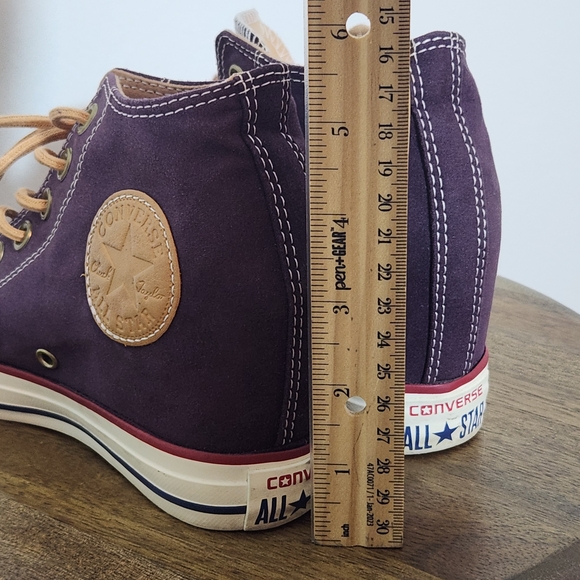 Converse Womens All Star High Lux Purple Hidden Wedge Sneakers Size 7 - Picture 9 of 9